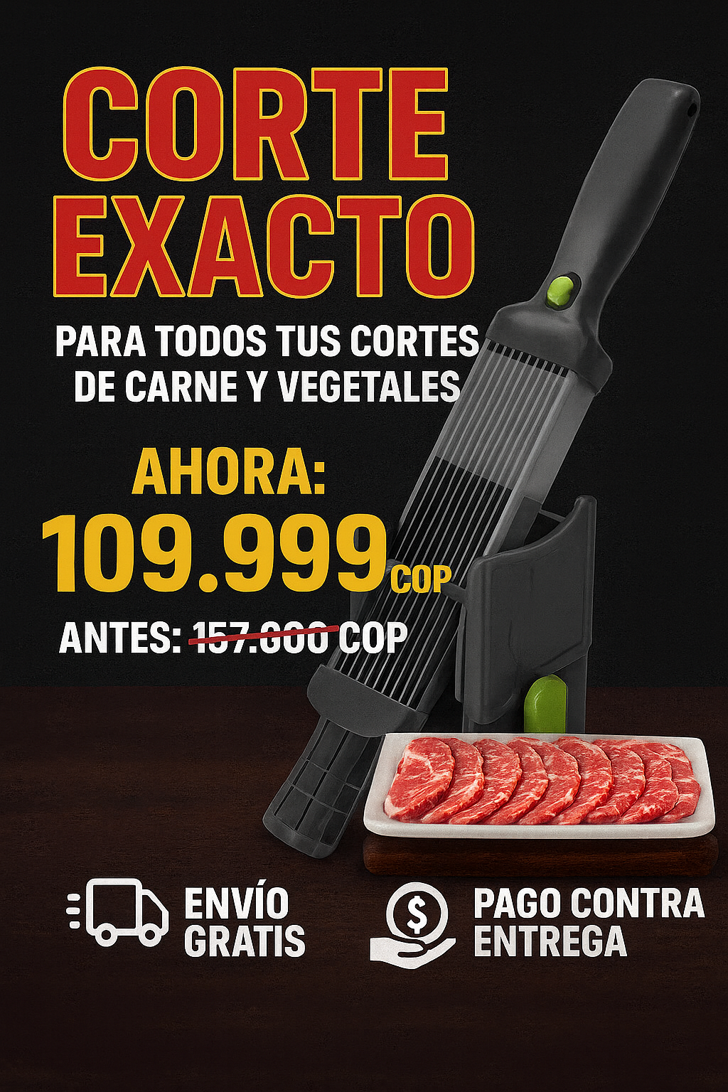 Cortado De Carne Ajustable 2 y 4mm